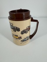 Vintage 22oz Thermo Travel Mug Coffee Cup Whirley Old Cars 1928 Packard ... - $17.72