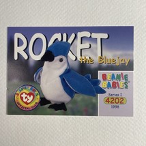 Rocket Bluejay Bird 1998 Series I 4202 Beanie Babies Official Club Tradi... - £1.35 GBP