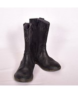 Clarks Biddie Girls Black Leather Boots Size 7.5 - $10.40