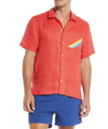 Solid &amp; Striped The Cabana Linen Pocket Stripe Shirt Cherry ( M ) - $79.17