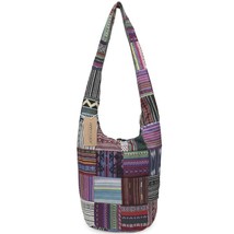 Annmouler Women Large Shoulder Bag Cotton Messenger Bag Vintage Patchwork Crossb - £39.51 GBP
