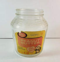 Vintage 1960&#39;s Kroger Peanut Butter Jar Glass Large 4LB Version &quot;Kids Love It&quot; - £23.87 GBP