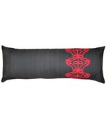 Charcoal Scroll Outdoor Throw Pillow 12x35, with Polyfill Insert - £39.92 GBP