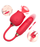 Clitoris Suction Rose Vibrator,Vagina G spot Thrusting Dildo Sex Toys Fo... - £46.39 GBP