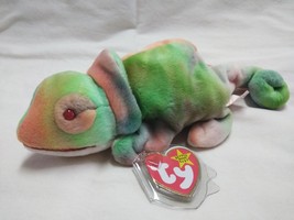 Rainbow the Chameleon by TY - Tie Dyed - with Errors - Retired  - $6.00