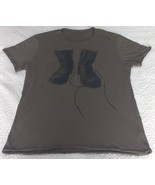John Varvatos Brown Boots T-Shirt 100% Cotton Size L NWOT - $772.74 MXN