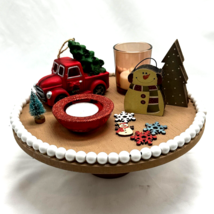 Christmas Tier Tray Decor Complete Set 11 Pieces include the Wood Tray - £35.10 GBP