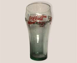 EUC 6&quot; Coca Cola Drinking Glass Holidays Christmas Bells Holly Leaves Co... - £6.22 GBP