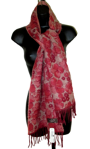 Charming Charlie Scarf Floral Pink Womens Fringe Trim Wrap Shawl 11&quot;x66&quot; Tags - £7.62 GBP