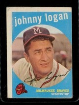 Vintage Baseball Card Topps 1959 #225 Johnny Logan Milwaukee Braves Shortstop Wb - £8.50 GBP