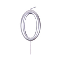Birthday Candles Ten Years Silvery Happy Birthday Number 0 Candle for Ca... - $21.24