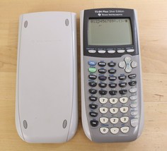 Texas Instruments TI-84 Plus Silver Edition Graphing Calculator &amp; Cover ... - £14.75 GBP