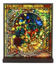 Louis Comfort Tiffany Four Seasons Collection Autumn Stained Glass Art With Base - £70.33 GBP