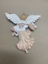 Angel with Horn Hand Painted Resin Christmas Ornament 5 inch - £6.32 GBP