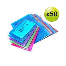 Rapesco 1499 A5 Bright Transparent Popper Wallet, Multi-Colour, Pack of 50  - £33.26 GBP