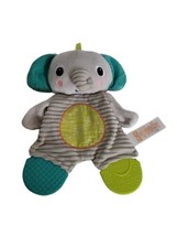 Bright Starts Snuggle &amp; Teethe Gray Elephant Plush Teething Toy Crinkle ... - £5.24 GBP