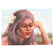 &quot;A Flower in Her Hair&quot; By Anthony Sidoni 1996 Signed Oil Painting 5&quot;x7&quot; - £1,070.76 GBP