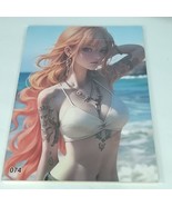 Nami Wanted Beach One Piece #074 Double-sided Art Size A4 8&quot; x 11&quot; Waifu... - £30.92 GBP