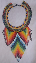 Traditional &amp; Colorful Shamanic Amazon  Necklace, Indigenous Desing, Beads Craft - £56.50 GBP