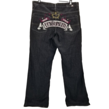 ECKO UNLTD Men’s Black Baggy Fit Jeans Skater Grunge Y2K Vintage Sz 38 x34 - £93.09 GBP