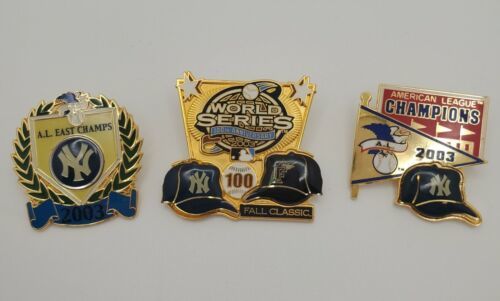 Vintage 2003 New York Yankees American League Champions & World Series Lapel Pin - £26.94 GBP
