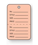 Small Pink 2 Part Perforated Price Coupon Tags / 1000 - $18.48