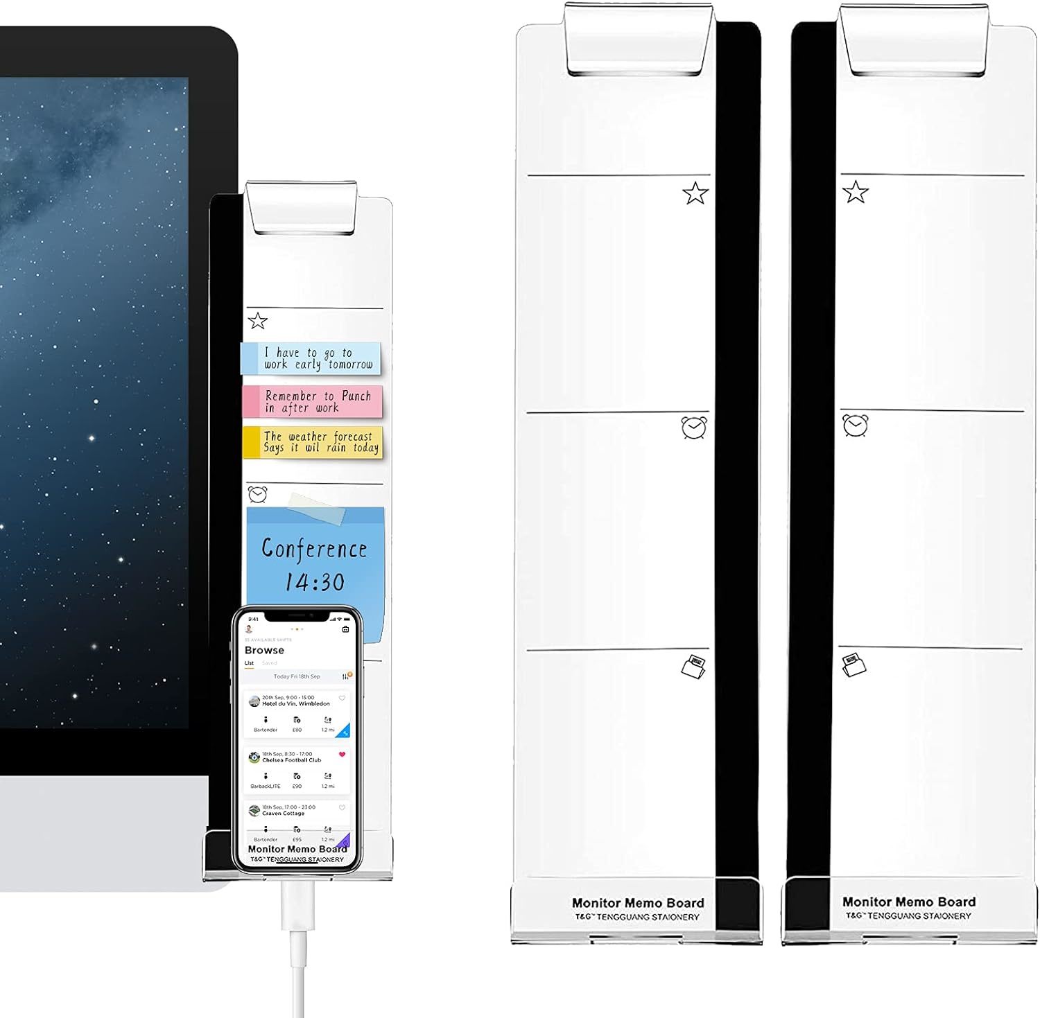 Transparent Computer Side Panel Memo Creative Multifunction Computer Mon... - $28.76
