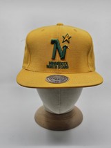 HTF Minnesota North Stars NHL Hat Mitchell &amp; Ness Snap Back Hat Yellow G... - £47.95 GBP
