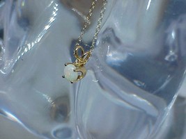 14k .25ct Fire Opal Solitaire Pendant Drop Necklace YG 18&quot; 1.0Gr New Tg ... - $98.99