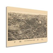HISTORIX Vintage 1899 Pittsfield Massachusetts Map - 18x24 Inch Old Map ... - $39.99+