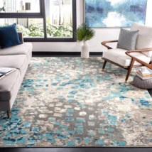 RUGS AREA RUGS 8X10 RUG CARPETS MODERN LARGE BEDROOM GRAY BLUE LIVING RO... - $174.99