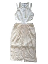 NWT Ronny Kobo JANINE in Bone Sheer Textured Burnout Skirt  Cutout Dress S $358 - £44.97 GBP