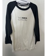 Disney Parks Star Wars The Force Is With You Long Sleeve White Black T S... - $34.99