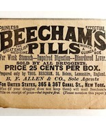 Beecham&#39;s Pills 1889 Advertisement Victorian Quack Medicine Pharmacy DWFF11 - $24.99