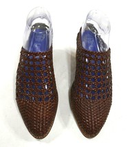 Jeffrey Campbell Armadillo Brown Basket Weave Slip On Mules Wms Shoes Si... - £30.57 GBP