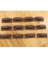 12 CAST IRON BIN PULLS HANDLES DRAWER PULLS SMALL RUSTIC BROWN ORNATE FA... - $533.89 MXN