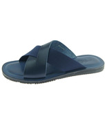 Alex D &quot;Malibu&quot; Men&#39;s Leather Slide Sandals, Made in Italy, Blue - £50.77 GBP