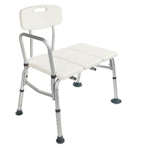 Shower Transfer Chair Bench Bath Tub Seat Adjustable Stool Heavy Duty Back - £52.55 GBP