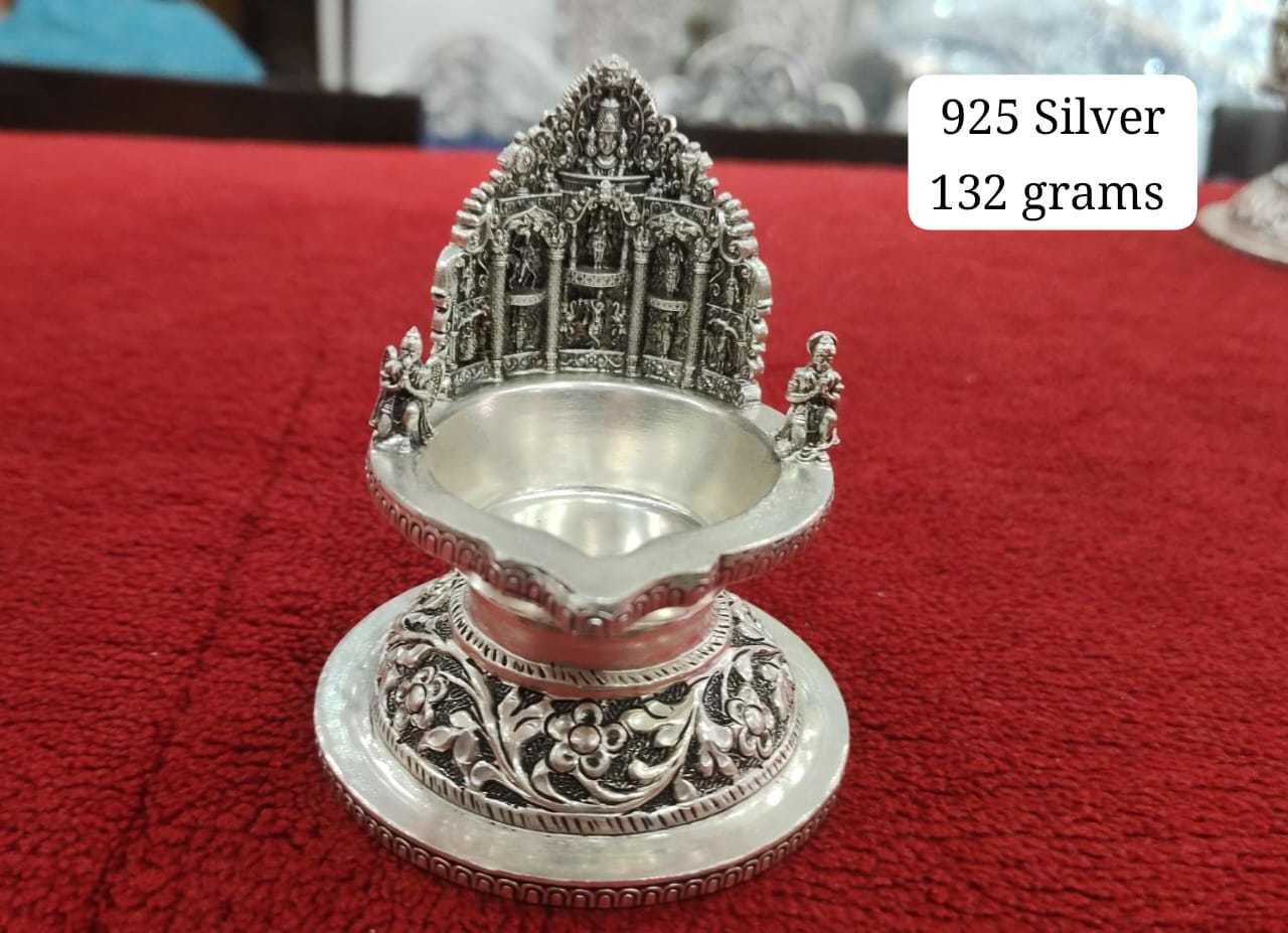 BIS HALLMARKED 925 Silver Antique Diya - Pure silver gift item - Return Gift
