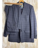 Vitali 2-Piece Suit Mens 50L Jacket 45 Waist Pants Inseam 31” Navy Purpl... - $246.18 CAD