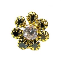 Lovely Black CZ Piercing Nose Stud Pin Solid Real 14k Yellow Gold - $34.49