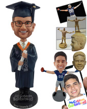Personalized Bobblehead Happy graduate student holding a diploma - Careers &amp; Pro - £71.56 GBP