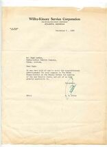 Wilby Kincey Service Corp. Letterhead Atlanta Georgia 1938 - $17.82
