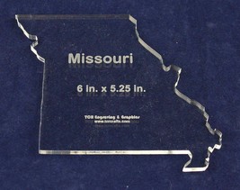 State of Missoouri Template 6&quot; X 5.25&quot; - Clear ~1/4&quot; Thick Acrylic - £21.41 GBP