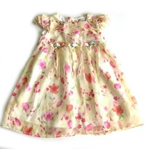 George Vintage Toddler Baby Girl 24 Months Yellow Floral Dress Lined EUC - $16.27