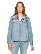 Vintage America Blues Steffi Embroidered Denim Jean Jacket, Small, Montana Wash - £38.75 GBP