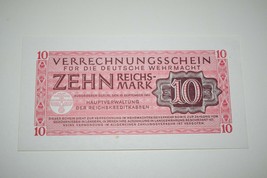Germany Zehn 10 Reichsmark Mark Banknote Wehrmacht 1944 - $16.82