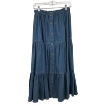 Vintage Bon Jour Denim Skirt Womens S Used Elastic Waist - £15.50 GBP