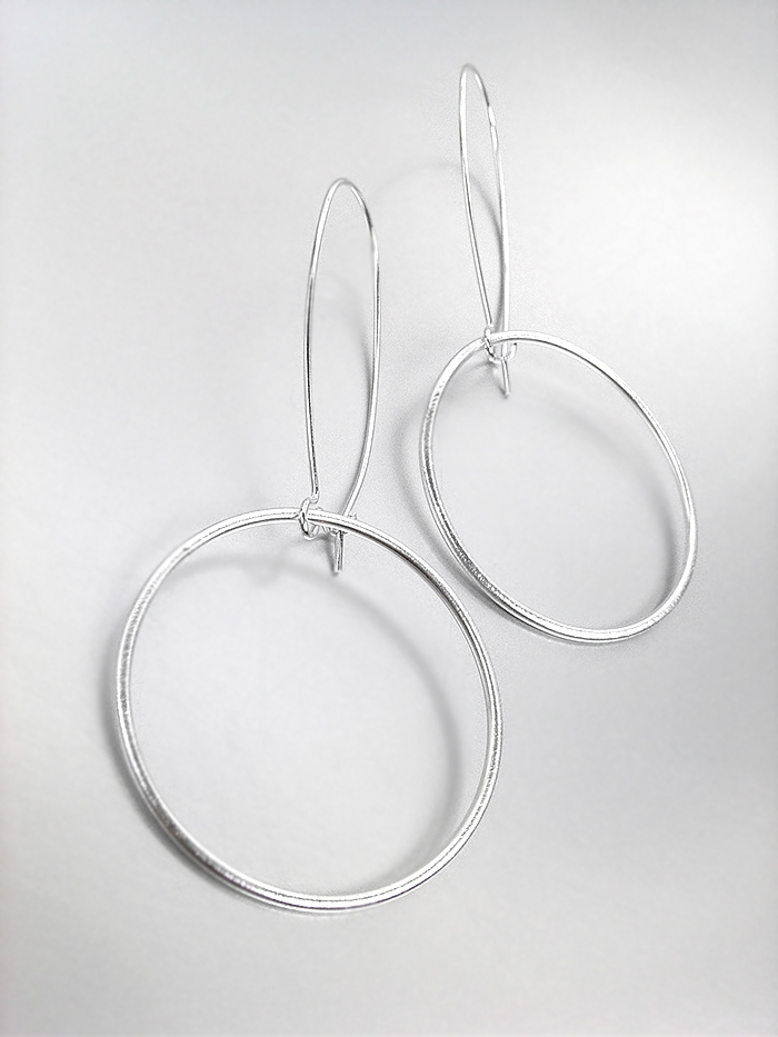 Primary image for CHIC Lightweight Urban Anthropologie Silver Ring Threader Wire Dangle Earrings