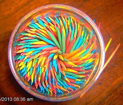 Party Picks Square Round Wooden TOOTHPICKS 2.5&quot; colored Wood Bar Cocktai... - $18.11